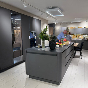 Juego de Muebles de <span class=keywords><strong>Cocina</strong></span> Modernos de Lujo con Acabado Lacado de Alto Brillo, Diseño Modular Personalizado, Gabinetes de <span class=keywords><strong>Cocina</strong></span> sin Tiradores con Isla - Product Image 3