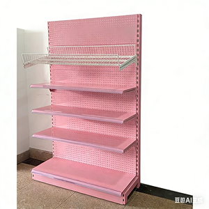 Estante de Exhibición de Frutas y Verduras para Supermercado, Personalizable en Fábrica, Color Rosa, Equipamiento para Supermercado - Product Image 2