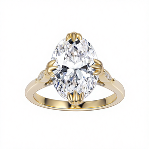 แหวนแต่งงานแบบวงแหวนประดับเพชรทรงรี 1.5 กะรัต ผลิตในห้องปฏิบัติการ ได้รับการรับรองจาก IGI ดีไซน์เกลียว ทองคำแท้ 10K ปรับขนาดได้ - Product Image 3