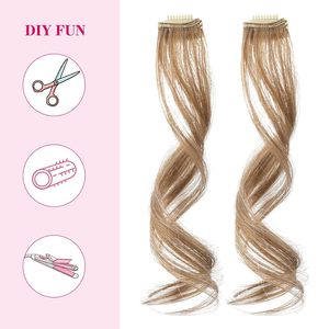 <span class=keywords><strong>Frange</strong></span> latérale à clipser effet naturel, 12 pouces de <span class=keywords><strong>long</strong></span>, ondulée bouclée, lot de 2 pièces, blond foncé, pour femme, usage quotidien - Product Image 5
