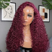 Perruques Jerry Curly en cheveux humains, Lace Front transparente, pour cheveux vietnamiens bruts, ondulations Water Wave, pour femmes noires