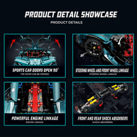 GULY 10612 1:8 Ensemble de blocs de construction mécaniques Hypercar 3468 pièces Kit de modèle d'ingénierie pour les passionnés et les fans d'automobiles adultes