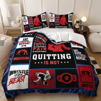 Ensemble de literie personnalisé avec impression numérique 3D sur le thème de la lutte sportive, ensemble de housse de couette WWE, microfibre 500TC