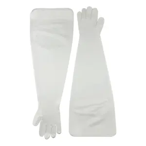 Guantes resistentes al calor duraderos para trabajo en fábrica, guantes de goma de nitrilo blanco, guantes industriales