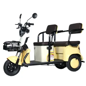 48V-72V 48V-72V Steel Frame Electric Leisure Tricycle Dual-Row Passenger And Cargo Design For Household Use