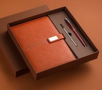 Cadeau de Nouvel An Ensemble de cadeaux d'anniversaire personnalisés Ensemble de cahiers et de stylos avec recharge de stylo et flash USB pour idées de cadeaux de Noël