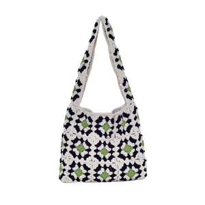 Bolso <span class=keywords><strong>de</strong></span> hombro para mujer, bolso tejido a mano, patrón <span class=keywords><strong>de</strong></span> <span class=keywords><strong>abuela</strong></span>, patchwork <span class=keywords><strong>de</strong></span> flores, bolsa <span class=keywords><strong>de</strong></span> almacenamiento, bolso <span class=keywords><strong>de</strong></span> compras sencillo e informal - Product Image 2