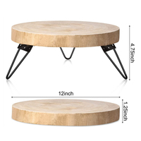 Supporto per torta in legno supporto per torta rustico rotondo per tavolo da matrimonio torte per feste di compleanno espositore per formaggi con gambe in metallo