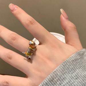 แหวนสปริงรูปสุนัขน่ารักแปลกตา แหวนนิ้วโป้งเด็กผู้หญิงน่ารัก แหวนเปิดปรับขนาดได้ - Product Image 6