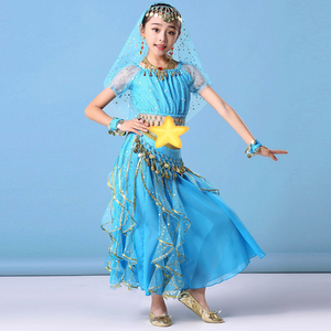 Conjunto de Disfraces de Danza del Vientre para Niñas, Ropa de Danza India para Carnaval, Traje Infantil de <span class=keywords><strong>Bollywood</strong></span> para Actuaciones en Escenario - Product Image 6