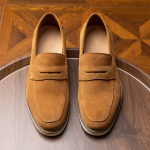 Eleganti <span class=keywords><strong>mocassini</strong></span> in pelle scamosciata di alta qualità da <span class=keywords><strong>uomo</strong></span> fatti a mano in vera pelle mocassino pelle di vacchetta scarpe Casual Shopping per escursioni uso quotidiano - Product Image 5
