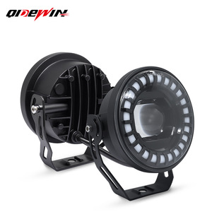 Projecteur LED tout-terrain 4 pouces, double couleur blanc-jaune, pour moto et VTT, 24V DC, haute luminosité, avec lentille, feux de jour - Product Image 5