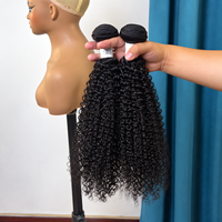 Extensions de cheveux humains naturels noirs bouclés crépus, tissage double trame, vente en gros, cheveux humains bruts