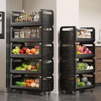 Chariot de cuisine design tendance pour le rangement des fruits et légumes, chariot utilitaire à 5 niveaux, îlot de cuisine, étagère de rangement roulante