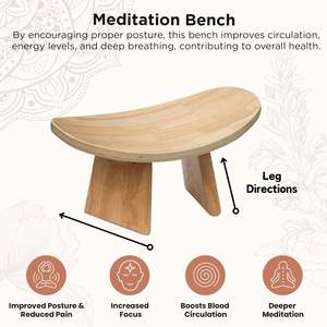 Premium portatile ergonomico in legno panca di meditazione naturale in ginocchio per Seiza Yoga pratica Yoga cuscini di sostegno - Product Image 6