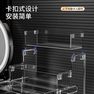 <b>Acrylic</b> Cosmetic Storage Box Three Tiered Desktop Organizer With <b>Mirror</b> Jewelry Drawer Makeup Rack For Home Skincare Products - Product Image 5