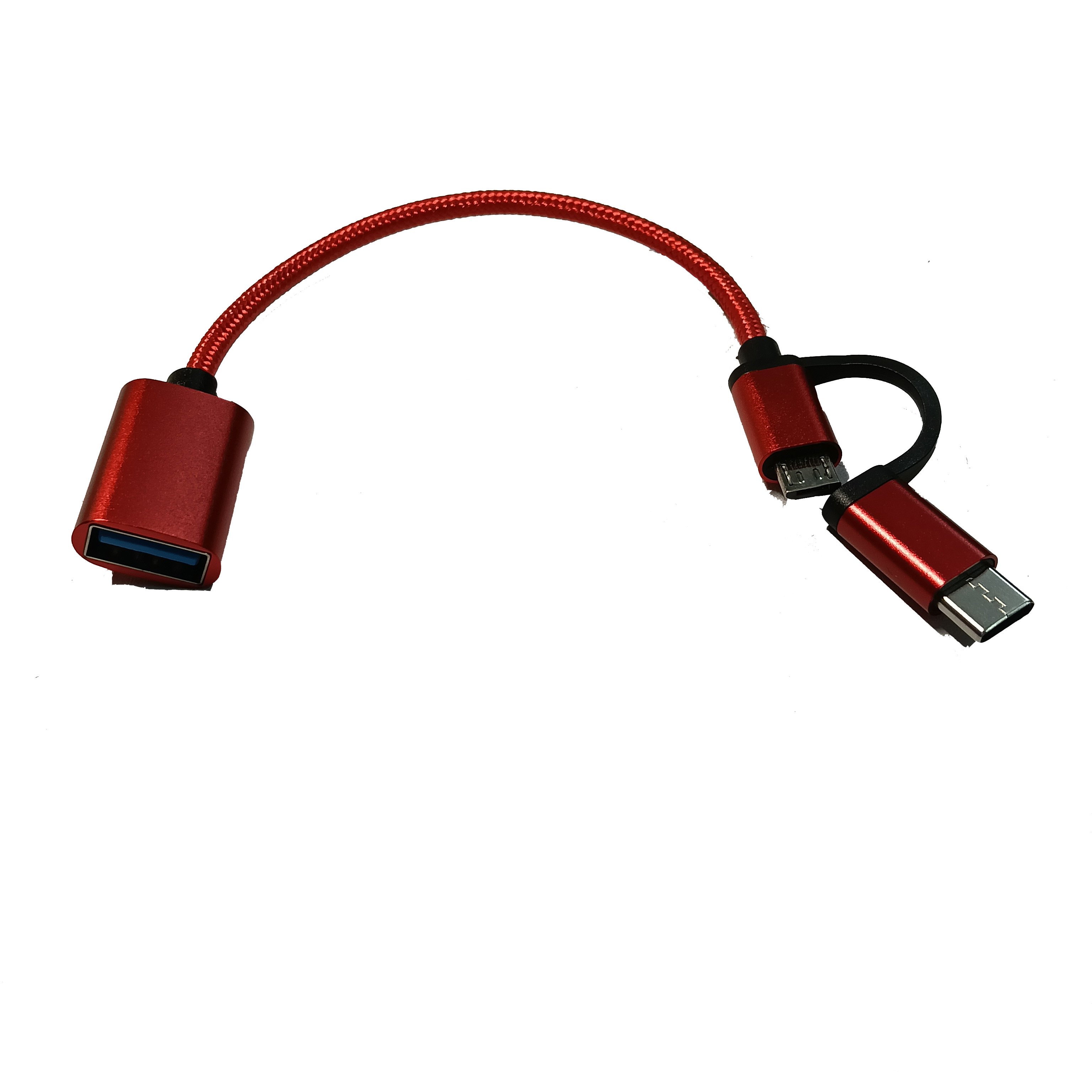 Cavo adattatore OTG 2-in-1 Type-C Android Rosso
