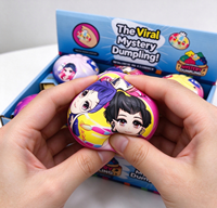 KK Nouveaux jouets souples en PU à presser, anti-stress, en forme de dumpling et de boulette, Boîte mystère de boulettes virales, Dumpling scintillant avec cuiseur vapeur