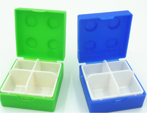 Portable Lego Style Case New Arrival Plastic Travel Colorful Food Grade 4 Cases Cute Pill <b>Box</b> With <b>Small</b> Moq - Product Image 2