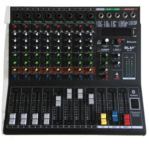 AL8 Vente en gros professionnel 8 canaux Dj Sound Mixer Audio Avec Usb Mp3 Player Prix compétitif