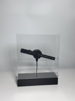 Ventilador de Escritorio LED 3D Pequeño de 20 cm, Letrero Holográfico, Pantalla Publicitaria para Negocios, Luz con Logotipo, Lámpara Holográfica Recargable para Exteriores