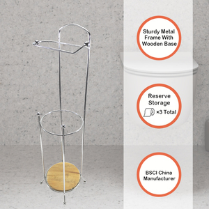 Grossista porta <span class=keywords><strong>carta</strong></span> <span class=keywords><strong>igienica</strong></span> <span class=keywords><strong>da</strong></span> pavimento supporto e filo di stoccaggio Design <span class=keywords><strong>portarotolo</strong></span> autoportante con Base <span class=keywords><strong>in</strong></span> <span class=keywords><strong>legno</strong></span> - Product Image 2