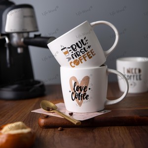 Commercio all'ingrosso moderno personalizzato semplice lettera inglese eco-friendly stile americano lavastoviglie a microonde sicuro cibo in porcellana caffè - Product Image 2