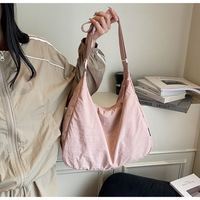 Sac fourre-tout tendance transfrontalier chic et minimaliste en nylon avec fermeture éclair, grande capacité, pour étudiants, porté épaule ou croisé, qualité supérieure