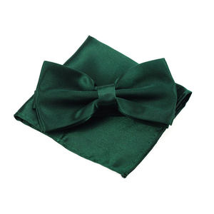 Ensemble de nœud papillon et de mouchoir de poche en satin uni pour hommes mariage nœuds papillon pour hommes avec mouchoir - Product Image 3