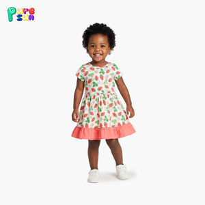 ピュアサン プロフェッショナルデザイン 100%オーガニックコットン ガールズドレス プリント キッズ服 カスタム ガールズサマードレス - Product Image 2