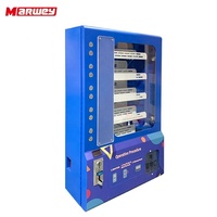 Mini distributeur automatique mural intelligent fonctionnant avec des pièces et des billets, petit distributeur automatique de snacks et boissons bleu personnalisé