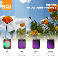 Filtro de Cámara con Gimbal K&F Concept (CPL+ND16+ND64+ND256) Juego de 4 Piezas para DJI Osmo Pocket 3/4, Filtro de Lente HD con Fijación Magnética