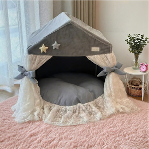 بيت قطط داخلي فاخر بتصميم عصري من قماش الفرو الناعم، صديق للبشرة، قابل للغسل والإزالة، مصنوع من القطيفة الصلبة - Product Image 3