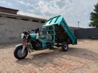 Tricycle cargo professionnel à essence 200cc, carrosserie ouverte, démarrage électrique/à manivelle, 3 roues, benne basculante pour livraison de marchandises en vrac