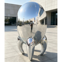 Ballon miroir flottant décoratif, modèle OVNI et fusée argenté, sphère miroir gonflable pour publicité événementielle et fêtes