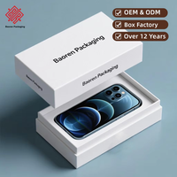 Boîte cadeau en carton blanc de luxe de qualité supérieure pour petites entreprises, avec logo personnalisé du producteur Baoren, emballage pour étui de téléphone portable