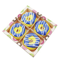 Bombes de bain effervescentes bio colorées en forme de donut avec boîte – Coffret cadeau de bombes de bain moussantes