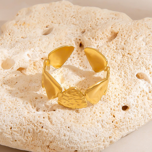 Heart Shape Stainless Steel <b>Ring</b> 18k Gold Plated Adjustable <b>Opening</b> Valentine's Day Jewelry For Women - Product Image 4