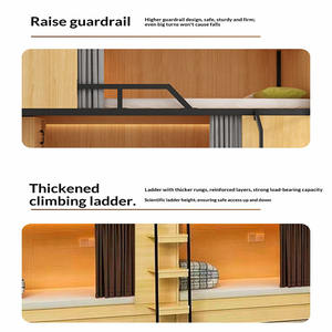 <span class=keywords><strong>Lit</strong></span> superposé en bois massif et acier au design moderne avec tiroirs de rangement pour enfants, filles, garçons - Product Image 5