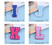 Patchs de lettres en Chenille multicolores, 1 pièce, pour serviette, alphabet et vêtements de broderie, offre spéciale