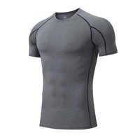 Vêtements de fitness respirants pour hommes, t-shirt à manches courtes PRO, course à pied, marathon, vêtements d'entraînement à séchage rapide