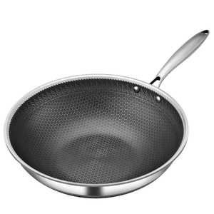 <span class=keywords><strong>Wok</strong></span>-grande poêle à frire triple couches, en acier inoxydable, 30, 32, 34cm, large, 304 - Product Image 3