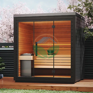 ساونا للبيع بالجملة غرفة ساونا خارجية رخيصة مخصصة مربعة بانورامية بتصميم حديث ساونا - Product Image 4