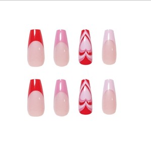 OEM nuevo diseño <span class=keywords><strong>de</strong></span> corazón rojo 3D prensa <span class=keywords><strong>de</strong></span> ataúd largo en <span class=keywords><strong>uñas</strong></span> postizas cubierta completa Ins Ballerina <span class=keywords><strong>uñas</strong></span> artificiales Abs completo <span class=keywords><strong>San</strong></span> <span class=keywords><strong>Valentín</strong></span> - Product Image 5