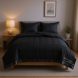 Edredón Ligero Alternativo a Plumón con Ribete de Satén, Acolchado de Poliéster, para Todas las Estaciones, Estilo Moderno, Rectangular, Lavable a Máquina - Product Image 2