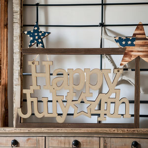 Decorazione da Parete in <span class=keywords><strong>Legno</strong></span> Ecologico per il Giorno dell'Indipendenza Americana, Pendente Decorativo con Lettere in Inglese - Product Image 2