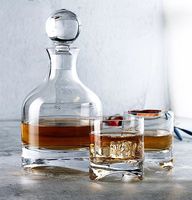 2023 nuevo decantador de botellas de whisky de cristal con 2 vasos para licor