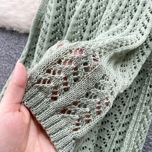 เดรสผ้าถักแขนกุดคอสำหรับผู้หญิงชุดราตรีวันหยุดเข้ารูป - Product Image 5