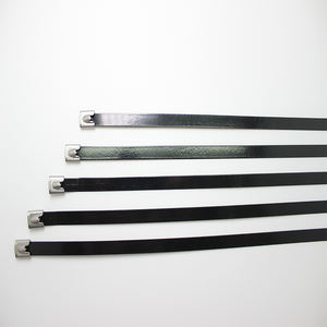 الفولاذ المقاوم للصدأ المعادن الكرة قفل سلم نوع PVC المغلفة كابل العلاقات - Product Image 2