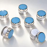 Crème cosmétique d'essai en flacon rond bleu avancé de 20g, crème pour le visage, crème pour les yeux, flacons séparés, pot à crème, emballage cosmétique
